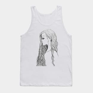 long hair cartoon girl Tank Top